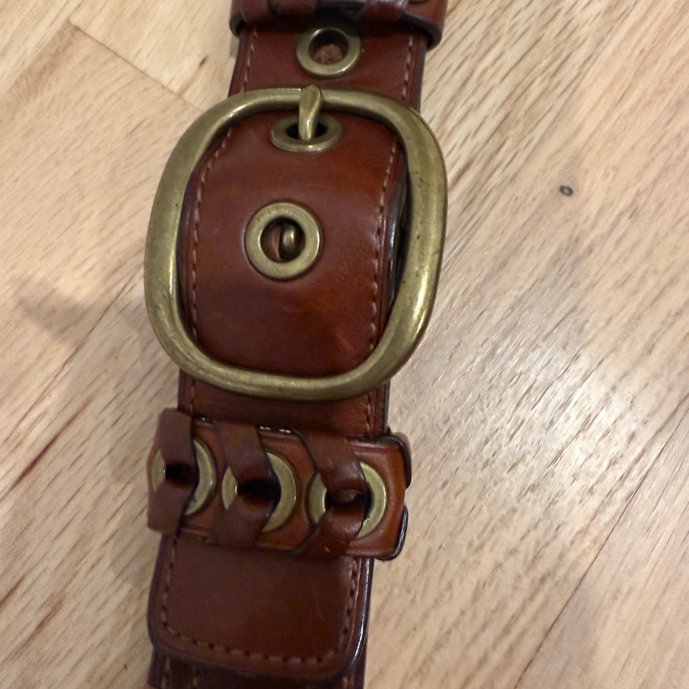 Coach Becker Legacy Tattersall Leather Buckle Shoulder Bag in Whiskey - Picture 6 of 11